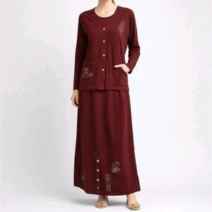 COUNTRY WEAR CASUALS Lonnie G Star Size Small Safari Giraffe Maxi Dress & Jacket